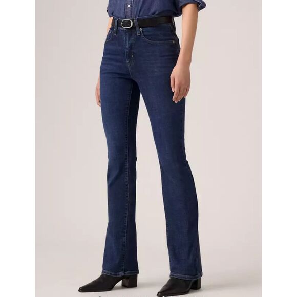 Levi's 725 High Rise Bootcut Denim Women's Dark Wash Blue Jeans Size 28 - Picture 2 of 9